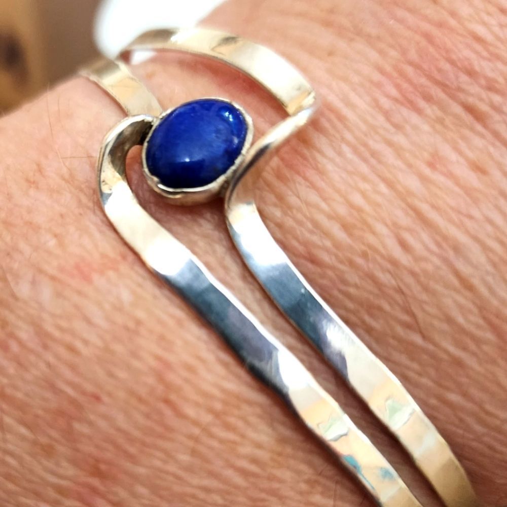 Lapis Lazuli and Sterling Bracelet - Picture 3 of 4